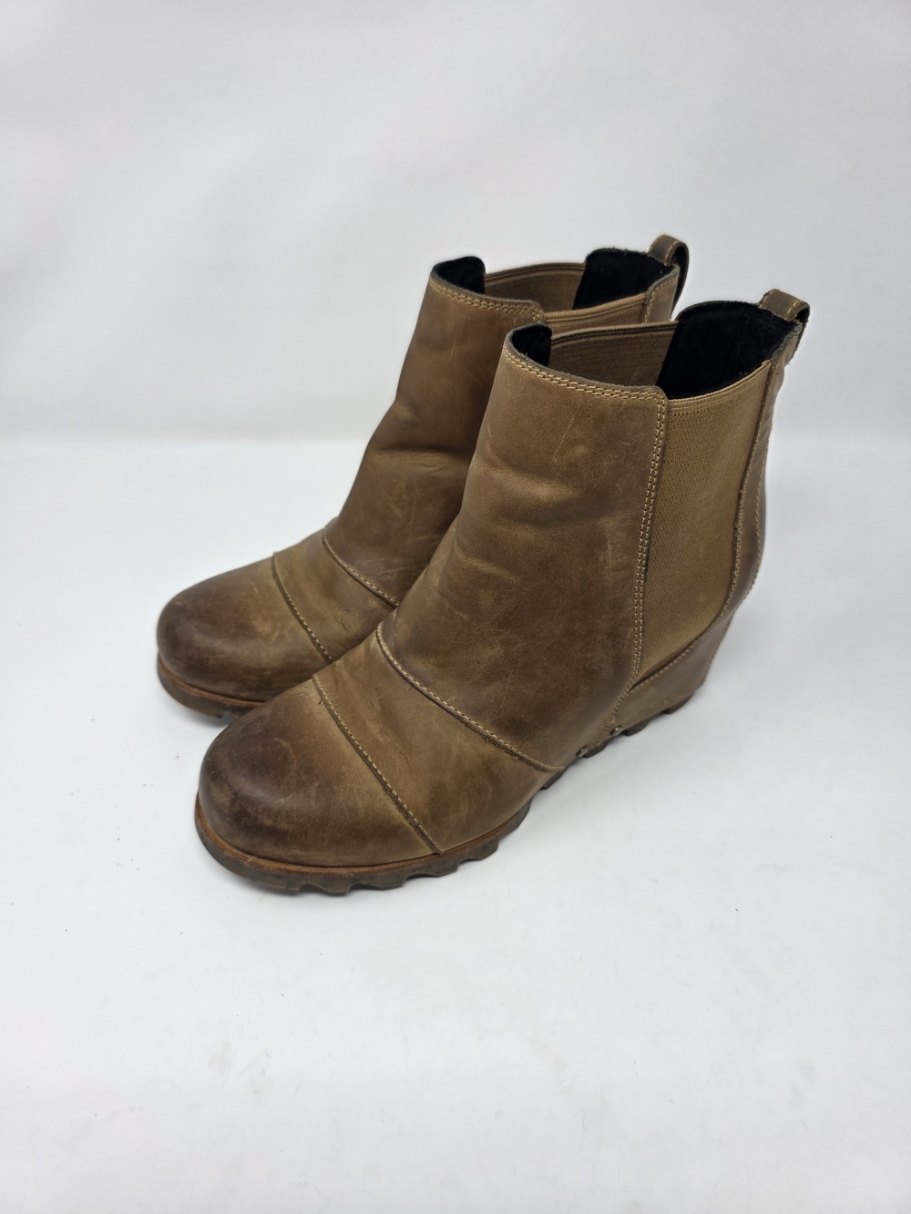 Sorel Joan of Arctic Wedge Chelsea Boots Women’s 9.5 Camel Brown